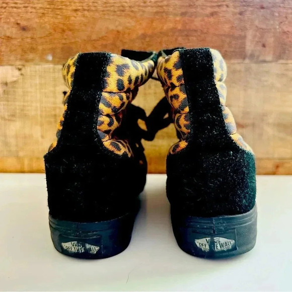 Vans Sk8 Cheetah/Leopard Hidden Wedge Hightop Sneakers from Urban Outfitters - Picture 5 of 9
